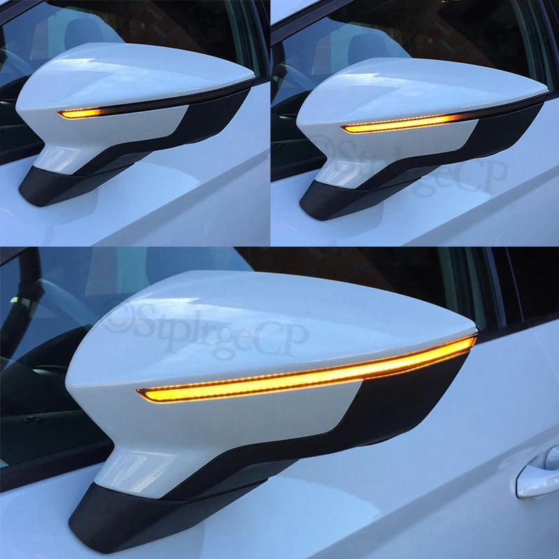 Side Mirror LED Dynamic Turn Signal Light Sequential For Seat Leon MK3