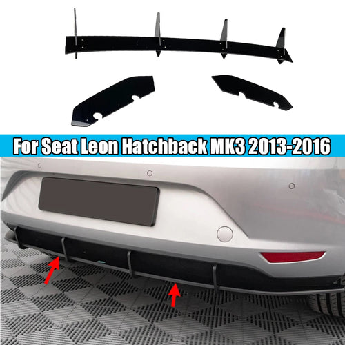 Seat Leon Hatchback MK3 2013-2016 Car Rear Bumper Diffuser Spoiler