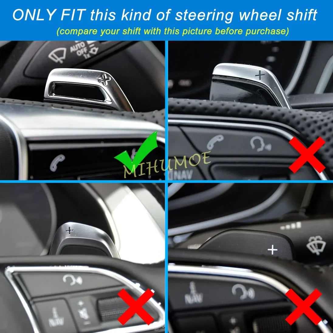 Silver Aluminium Steering Wheel Paddle Shifter Extender
