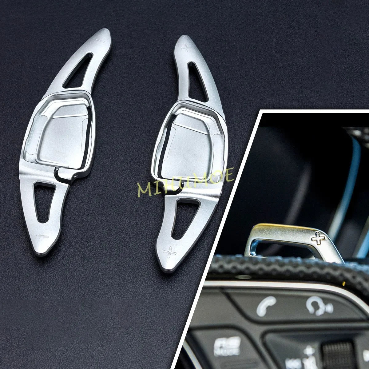 Silver Aluminium Steering Wheel Paddle Shifter Extender