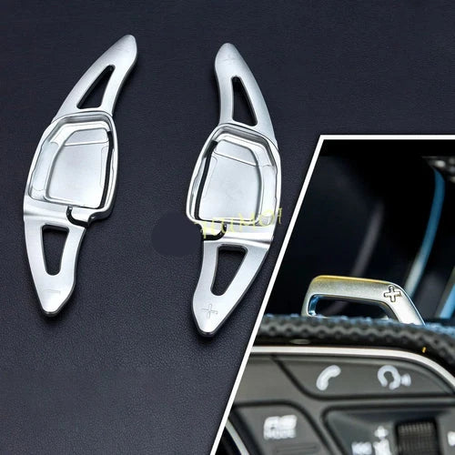 Silver Aluminium Steering Wheel Paddle Shifter Extender