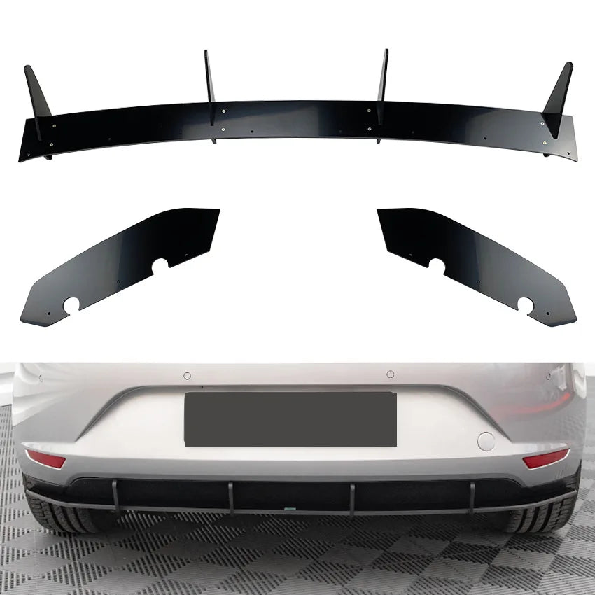Seat Leon Hatchback MK3 2013-2016 Car Rear Bumper Diffuser Spoiler