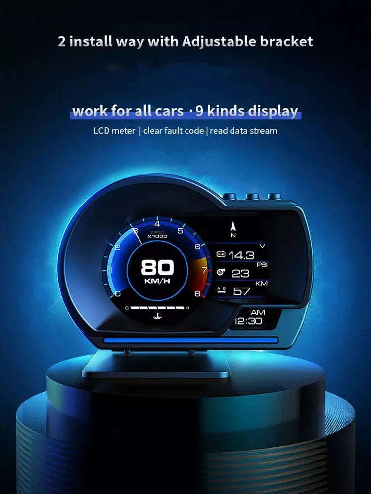 Newest A501 Car Head Up Display OBD2 Smart Car HUD Turbo Gauge Digital