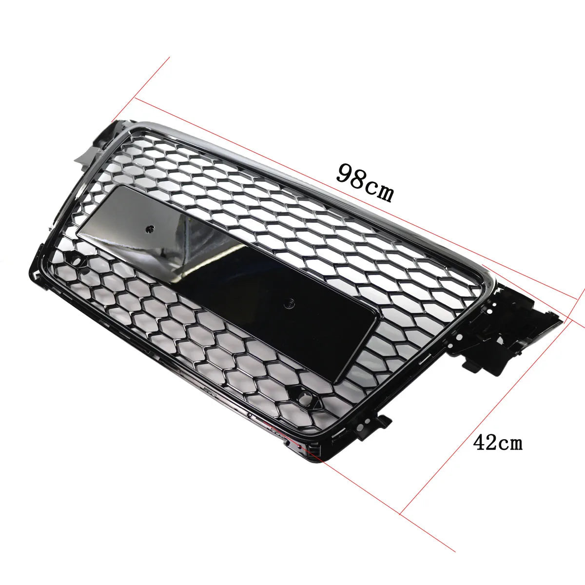 Audi A4/S4 Gloss Black Front Bumper Kidney Grill Grilles Hex Mesh Honeycomb for