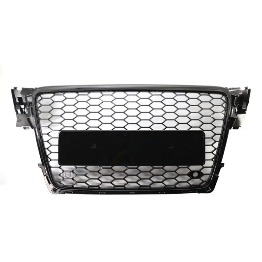 Audi A4/S4 Gloss Black Front Bumper Kidney Grill Grilles Hex Mesh Honeycomb for