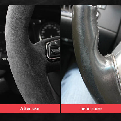 Steering Wheel Cover Anti-slip Black Suede For Volkswagen Golf 7 7.5 GTI Golf R MK7 Polo Scirocco 2015 2016 Car Accessories