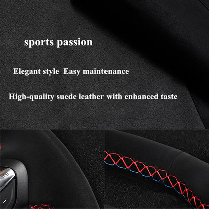 Steering Wheel Cover Anti-slip Black Suede For Volkswagen Golf 7 7.5 GTI Golf R MK7 Polo Scirocco 2015 2016 Car Accessories