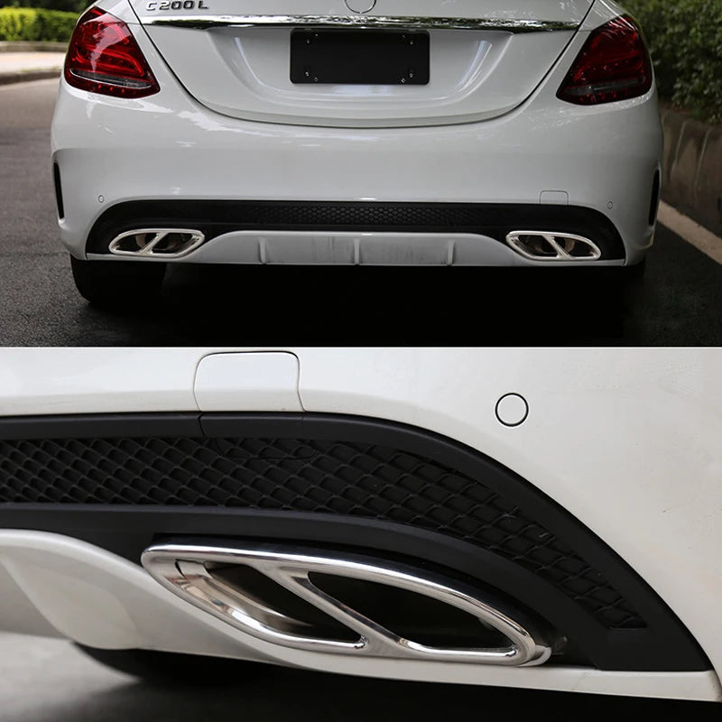 Mercedes Black / Sliver Exhaust Tip Muffler Cover