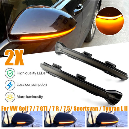LED Dynamic Turn Signal Lamp For Volkswagen VW Golf MK7 7 GTI GTD GTE R