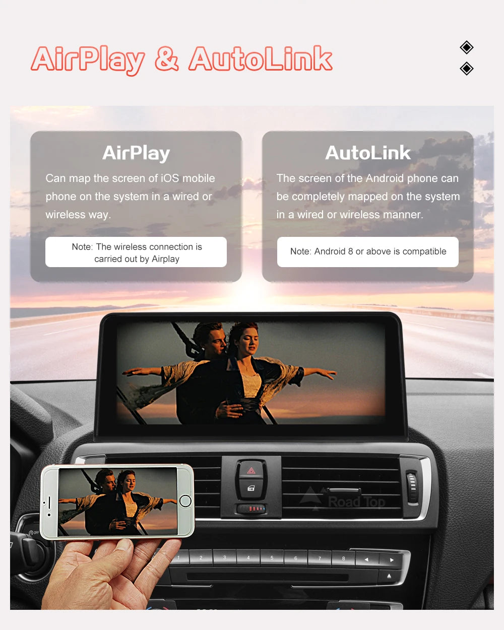 10.25" Wireless Carplay/Android Auto Multimedia Display For BMW 1 2 3 4 Series F20 F21 F22 F23 F45 F30 F31 F33 F36 NBT System