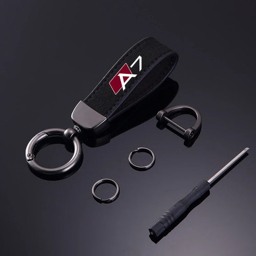 Audi Metal Keychain Suede Leather