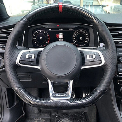 Steering Wheel Cover Anti-slip Black Suede For Volkswagen Golf 7 7.5 GTI Golf R MK7 Polo Scirocco 2015 2016 Car Accessories