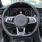 Steering Wheel Cover Anti-slip Black Suede For Volkswagen Golf 7 7.5 GTI Golf R MK7 Polo Scirocco 2015 2016 Car Accessories