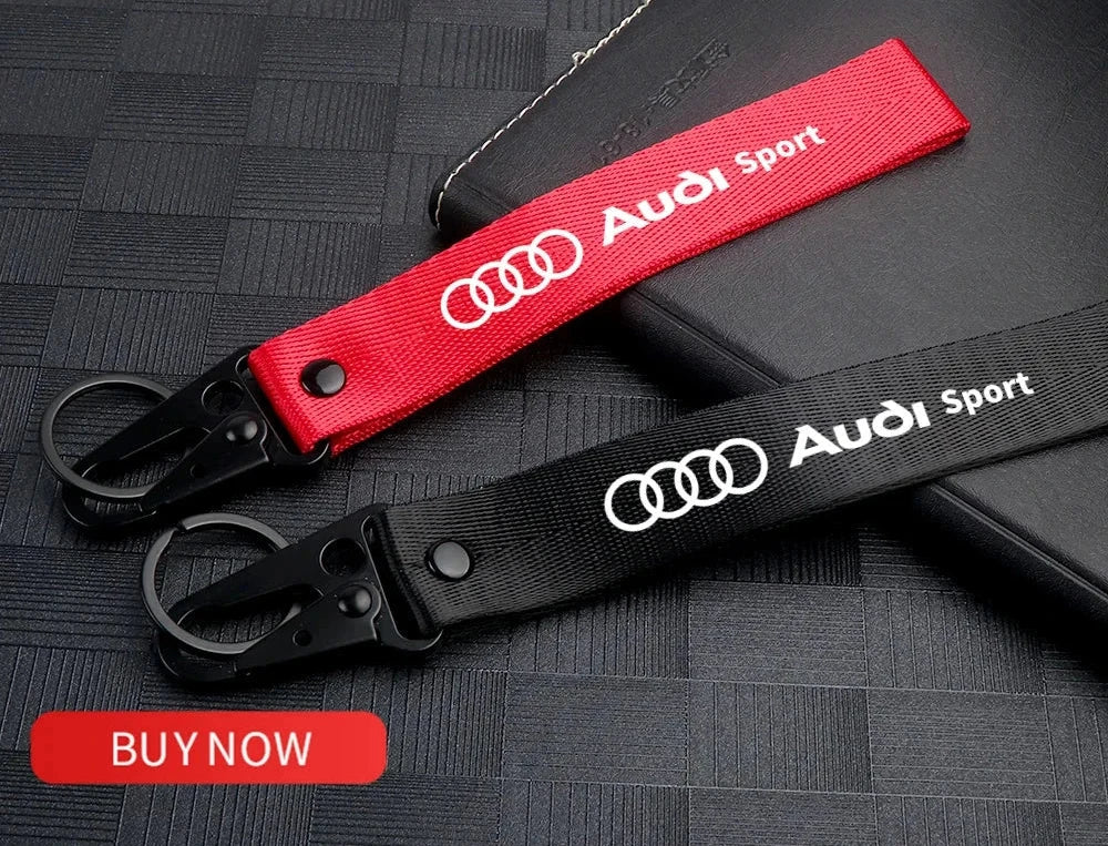 Nylon Ribbon Keychain Key Ring For Audi SLine RS A3 A6 C7 A4 B8 8P 8V B6 A5 Q5 B9 C6 A1 Q7 Q3