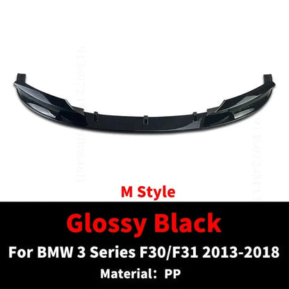 M Style Front Spoiler Bumper Lip Chin Splitter Air Dam For BMW 3