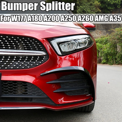 Mercedes Benz W177 Car Front Bumper Splitter Spoiler Fog Light Grille Trim Body Kits A180 A200 A250 A260 AMG A35 2018-2022