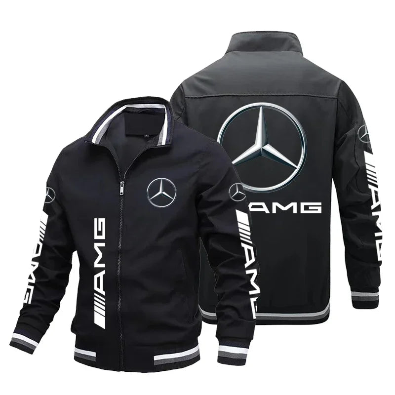 2024 New Mercedes-Benz Logo Print Motorcycle Racing Jacket Windbreaker Top Racing Team AMG Jacket Men Clothing