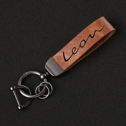 Genuine Leather SEAT Leon Keychain