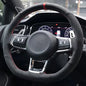 Steering Wheel Cover Anti-slip Black Suede For Volkswagen Golf 7 7.5 GTI Golf R MK7 Polo Scirocco 2015 2016 Car Accessories