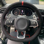 Steering Wheel Cover Anti-slip Black Suede For Volkswagen Golf 7 7.5 GTI Golf R MK7 Polo Scirocco 2015 2016 Car Accessories