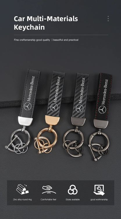 Keychain Vintage Leather For Mercedes Benz