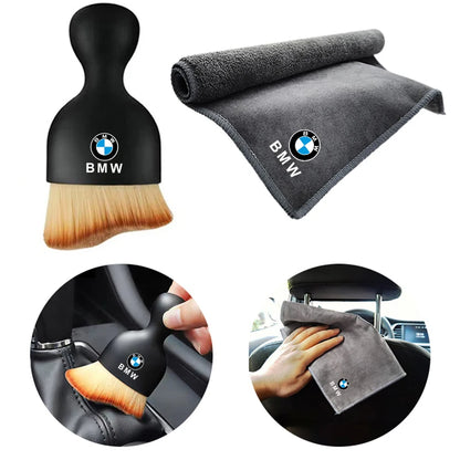 BMW Double-Faced Towel Cleaning Drying Cloth With Duster Clean Brush Tool Car Part For BMW 1 2 3 Series M Power X1 X5 X6 F30 E90