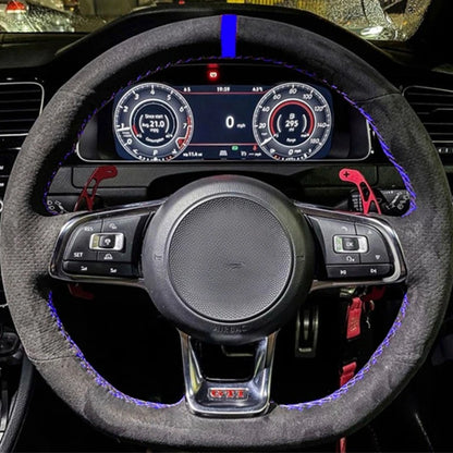 Steering Wheel Cover Anti-slip Black Suede For Volkswagen Golf 7 7.5 GTI Golf R MK7 Polo Scirocco 2015 2016 Car Accessories