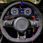 Steering Wheel Cover Anti-slip Black Suede For Volkswagen Golf 7 7.5 GTI Golf R MK7 Polo Scirocco 2015 2016 Car Accessories