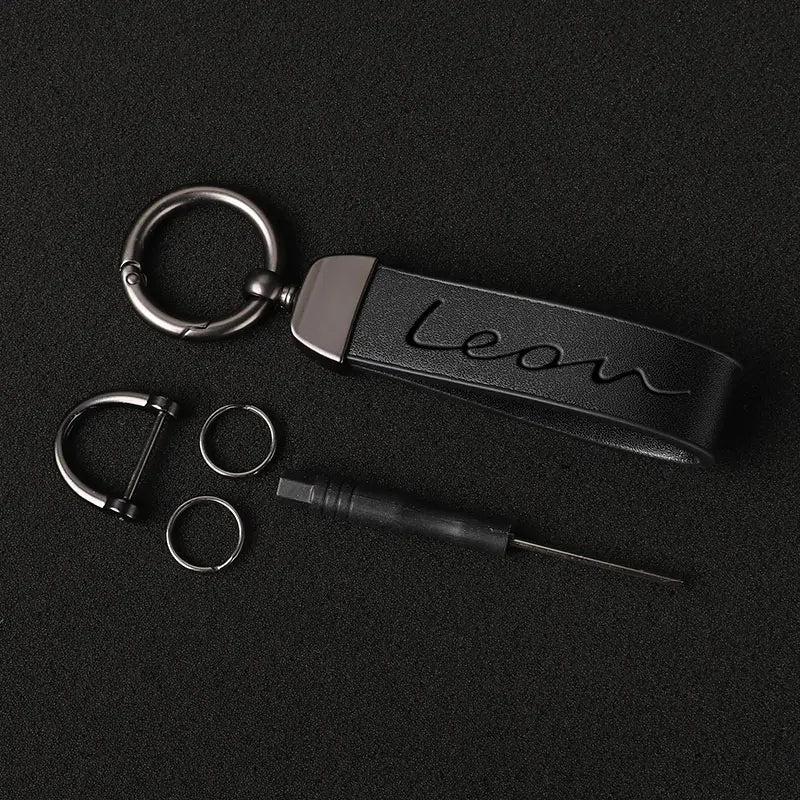 Genuine Leather SEAT Leon Keychain