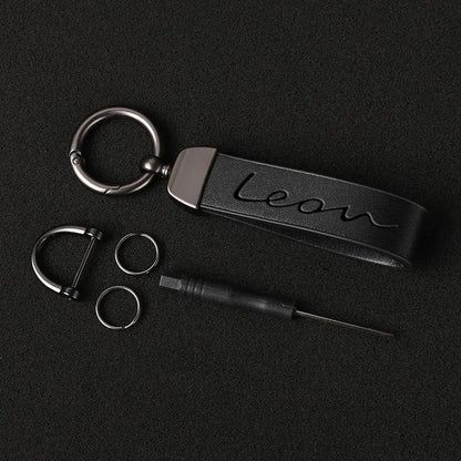 Genuine Leather SEAT Leon Keychain