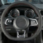 Steering Wheel Cover Anti-slip Black Suede For Volkswagen Golf 7 7.5 GTI Golf R MK7 Polo Scirocco 2015 2016 Car Accessories