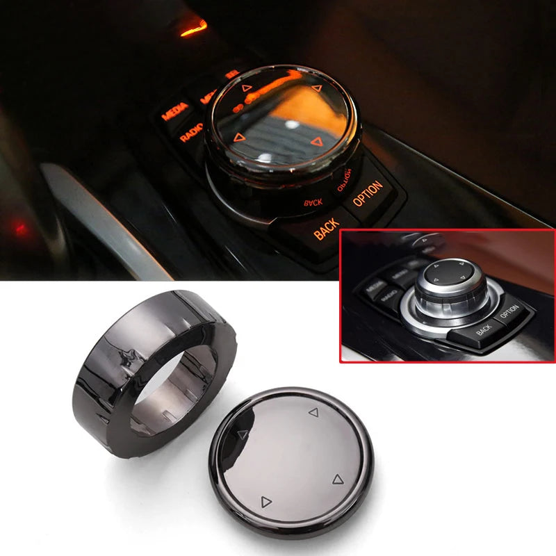 IDrive Car Multimedia Button Cover Trim Knob Sticker for -BMW F Series