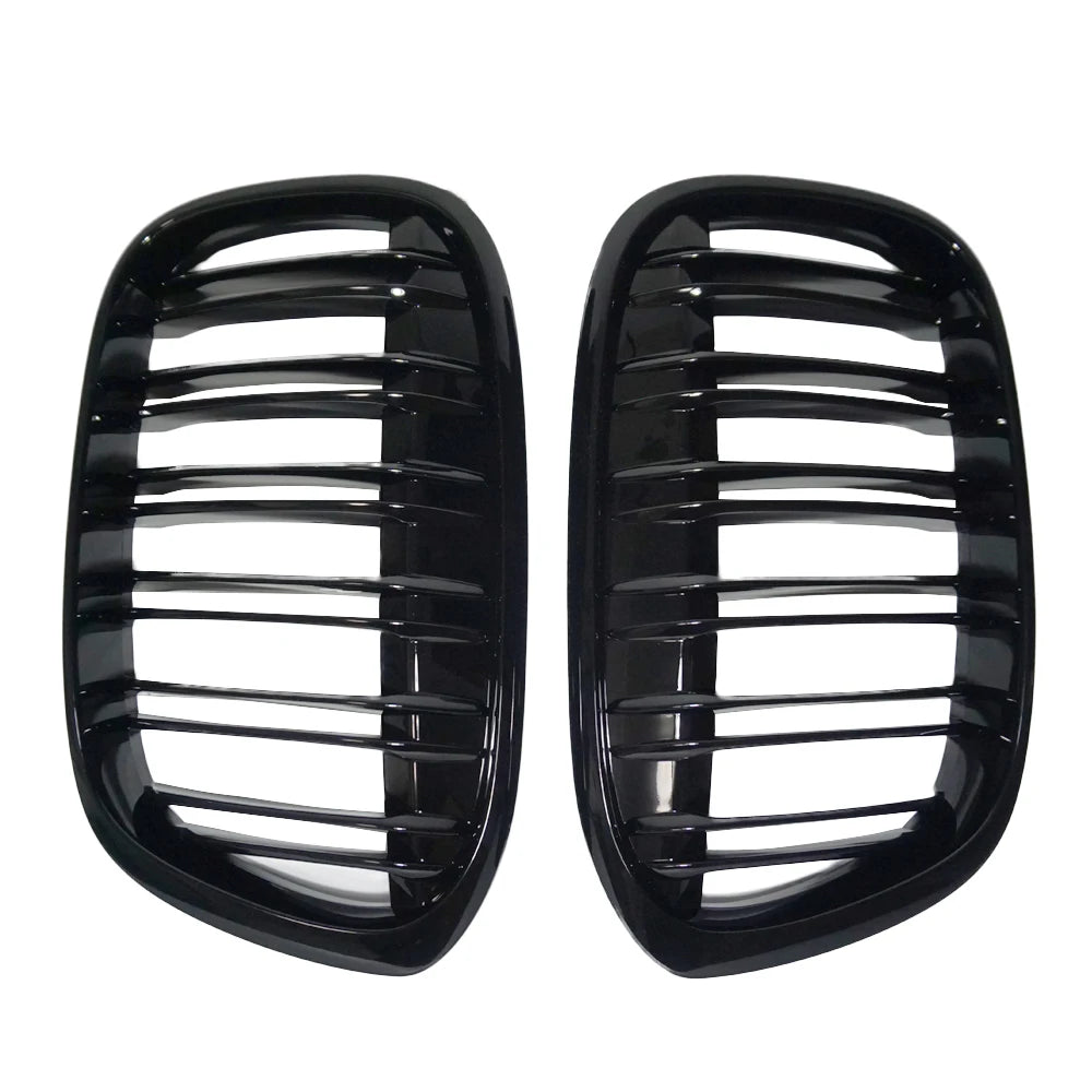 Dual Line 2 Slats Front Bumper Grills Kidney Grille BMW X1