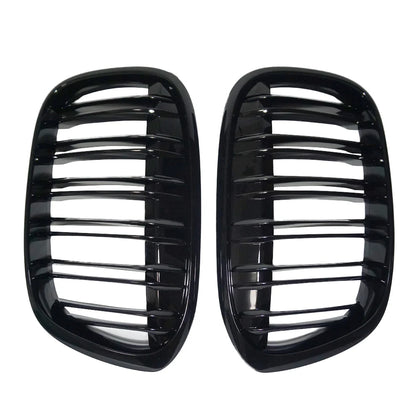 Dual Line 2 Slats Front Bumper Grills Kidney Grille BMW X1