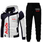 Autumn Audi Tracksuit Men Audi Logo Print Men Sportswear 2 Piece Sets Running Hoodies Sweatshirt and Sweatpants Sweat Suit Men