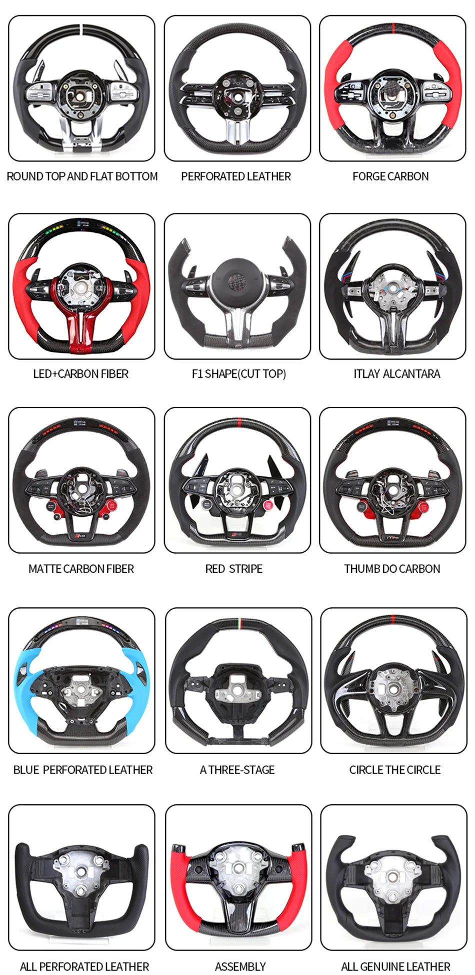 AMG Custom Carbon Fibre LED Race Steering Wheel