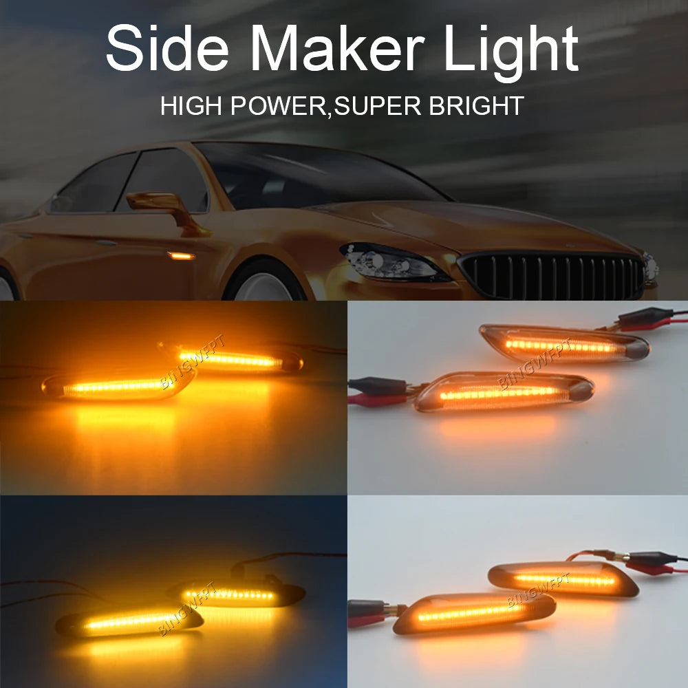 High quality Dynamic LED Fender Light Side Marker For BMW E60 E61 E90