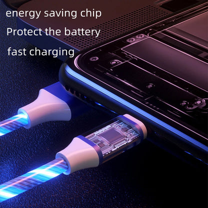 LED Charging Cables Micro USB - Type C Charger For Samsung Xiaomi Huawei iPhone Charge Wire Cord