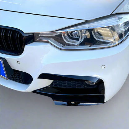 Front Bumper Splitter Trim Kit Fog Light Lamp Cover Canards For BMW F30