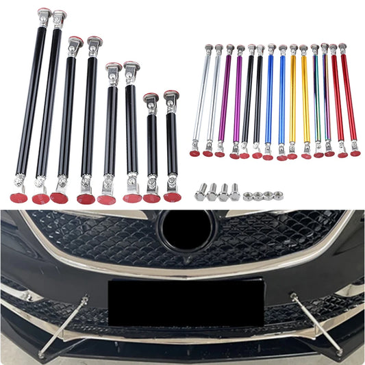 2PCS Adjustable Front Bumper Lip Splitter Rod Strut Tie Bar 75mm/100mm/150mm/200mm Universal