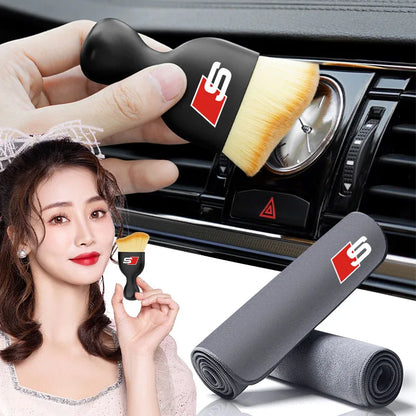 Car Towels Cleaning Drying Cloth with Car Cleaning brush Car Tools For Audi A1 A3 A4 A5 A6 A7 A8 Q2 Q3 Q5 Q7 Q8 S7 S8 S3 S4 RS