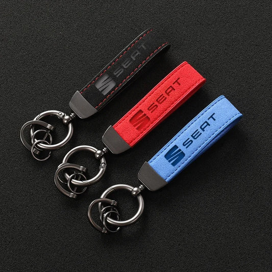 Suede Leather Car Keychain for SEAT