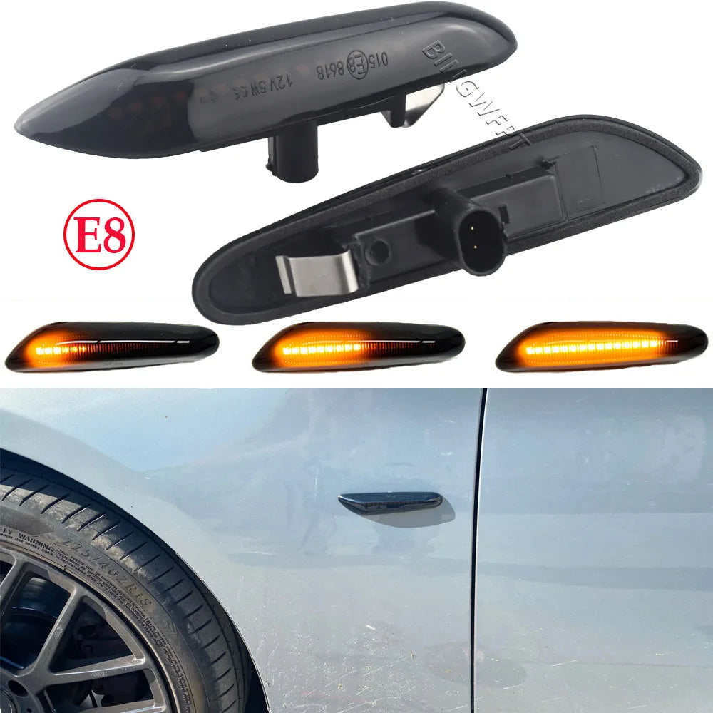 High quality Dynamic LED Fender Light Side Marker For BMW E60 E61 E90