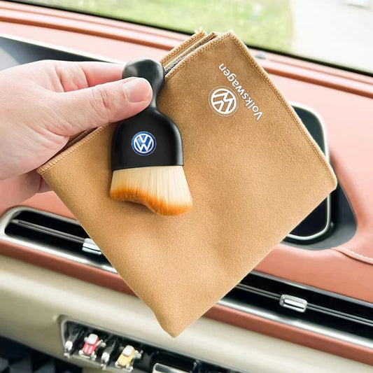 VW Interior Cleaning Soft Brush Wash Towel Wipe Dry Cloth For VW GTI Scirocco Polo T5 Passat b6 Golf Tiguan Jetta T-ROC Beetle