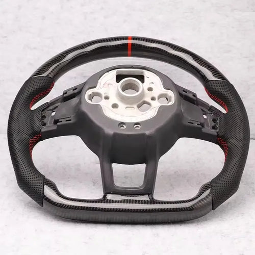 Carbon Fibre Steering Wheel Leather VW Golf MK7 MK7.5