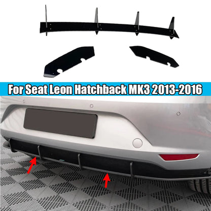 Seat Leon Hatchback MK3 2013-2016 Car Rear Bumper Diffuser Spoiler
