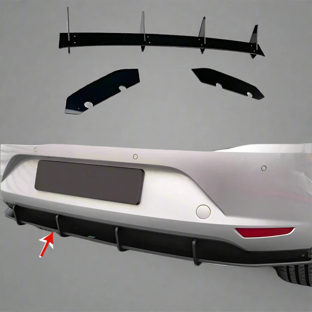 Seat Leon Hatchback MK3 2013-2016 Car Rear Bumper Diffuser Spoiler