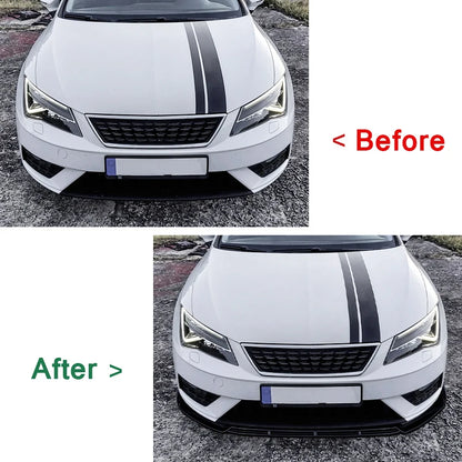 Glossy Carbon/Black Front Splitter - Seat Leon MK 3.5 2017 2018 2019
