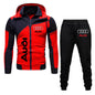 Autumn Audi Tracksuit Men Audi Logo Print Men Sportswear 2 Piece Sets Running Hoodies Sweatshirt and Sweatpants Sweat Suit Men