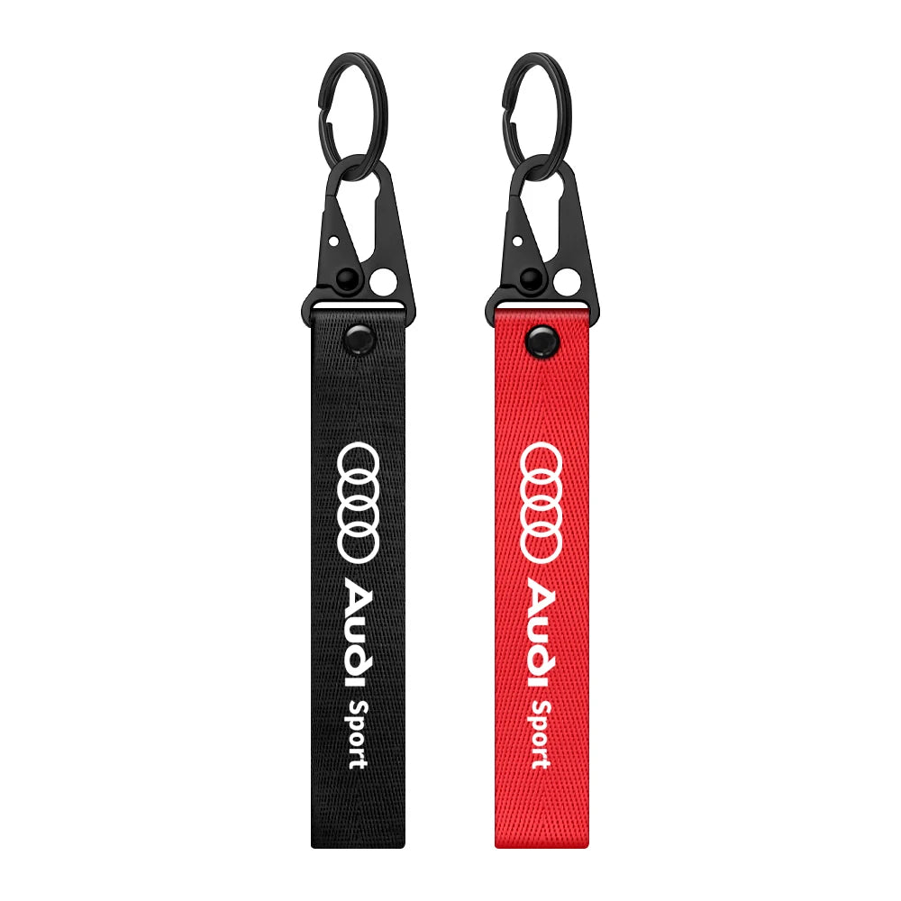 Nylon Ribbon Keychain Key Ring For Audi SLine RS A3 A6 C7 A4 B8 8P 8V B6 A5 Q5 B9 C6 A1 Q7 Q3